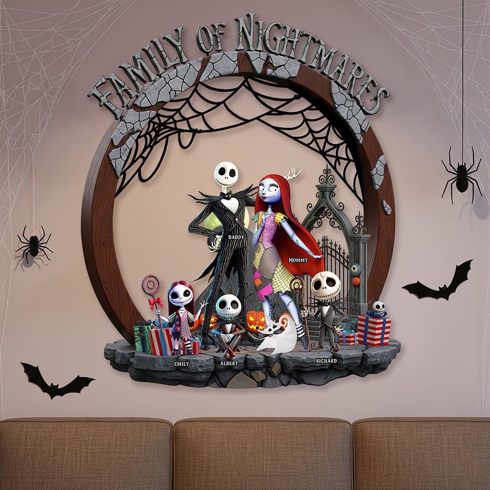 Embrace the Spook: Personalized Horror Family Wood Sign - Unique Halloween Gift for Families Wood Sign PopCulturePrints