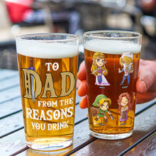 Load image into Gallery viewer, Personalized Father&#39;s Day Beer Glass - Fantasy Characters Design Beer Glasses PopCulturePrints
