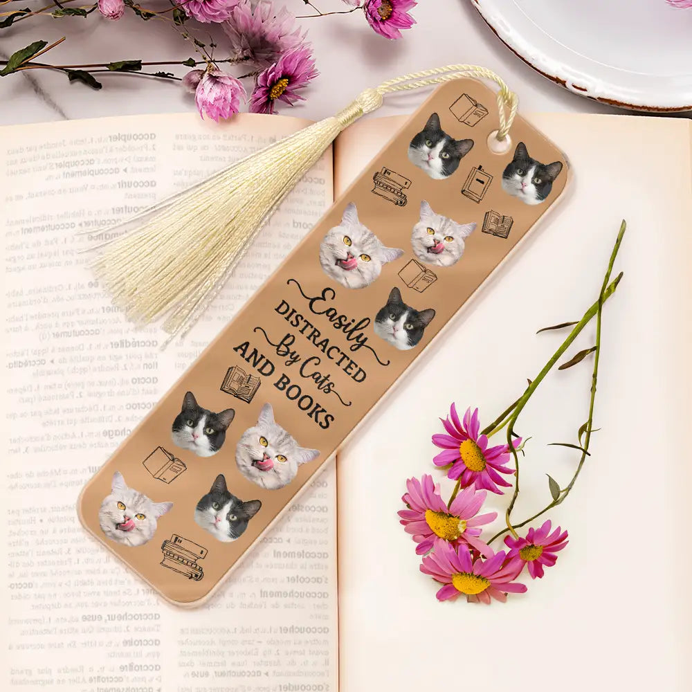 Easily Distracted By Dogs, Cats, and Books - Custom Acrylic Bookmark Acrylic Bookmark PopCulturePrints
