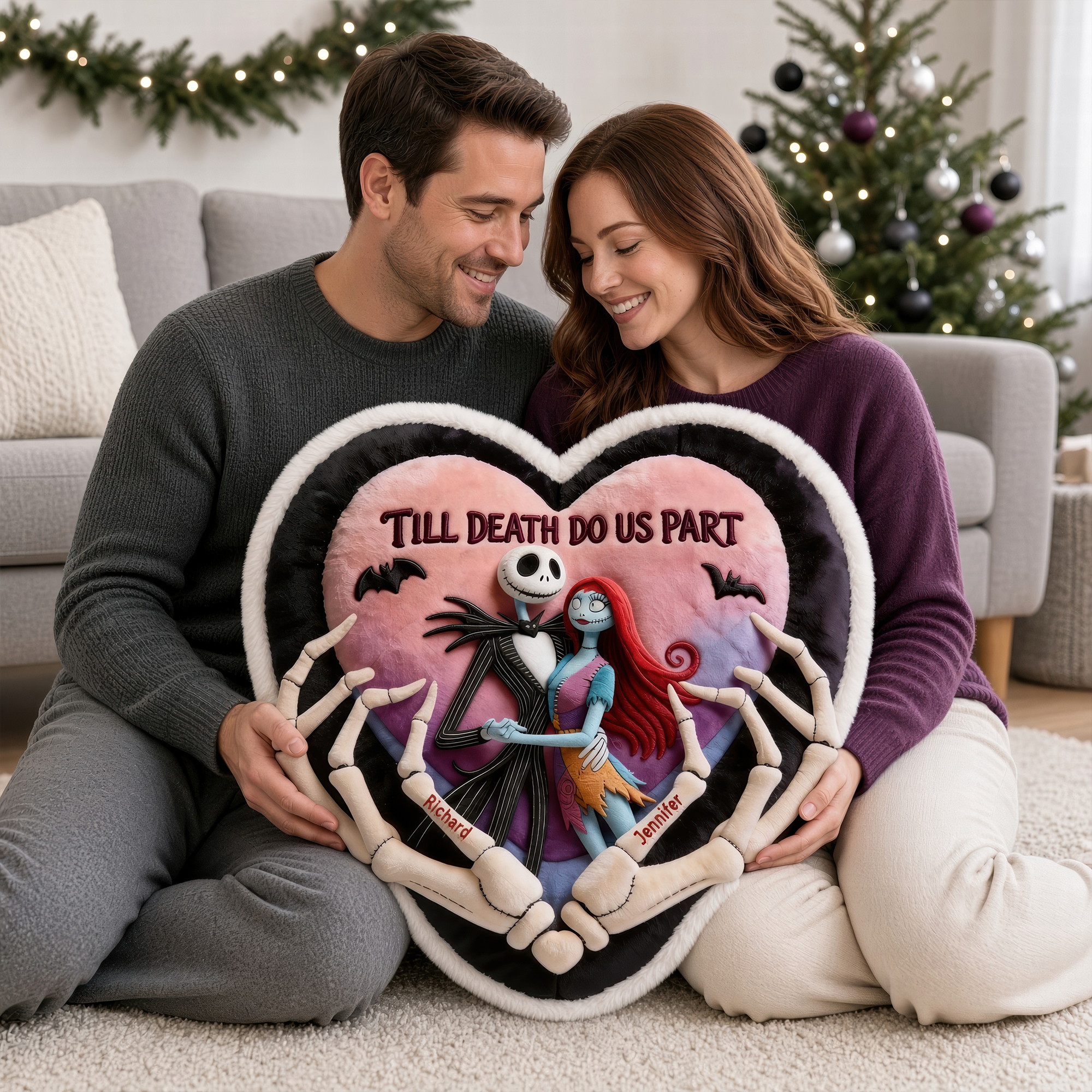 Spooky Couple Pillow - Personalized Christmas Gifts For Couples 03ttqn091026 Pillow PopCulturePrints