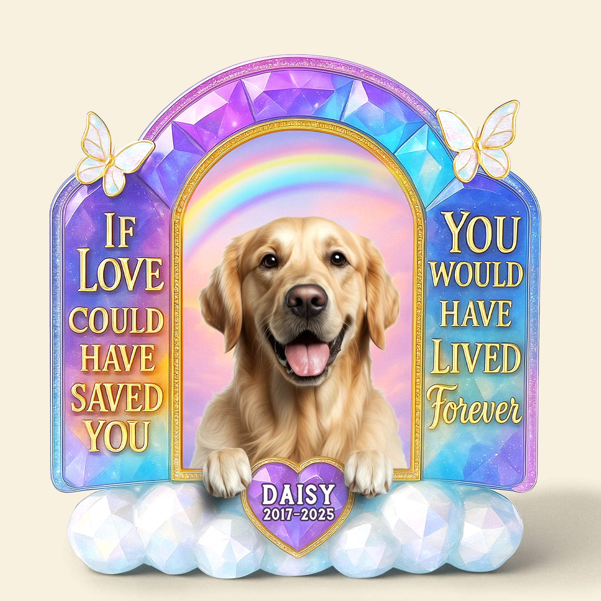If Love Could Have Saved You - Custom Memorial Dog Plaque for Dog Lovers Shaped Plaques PopCulturePrints