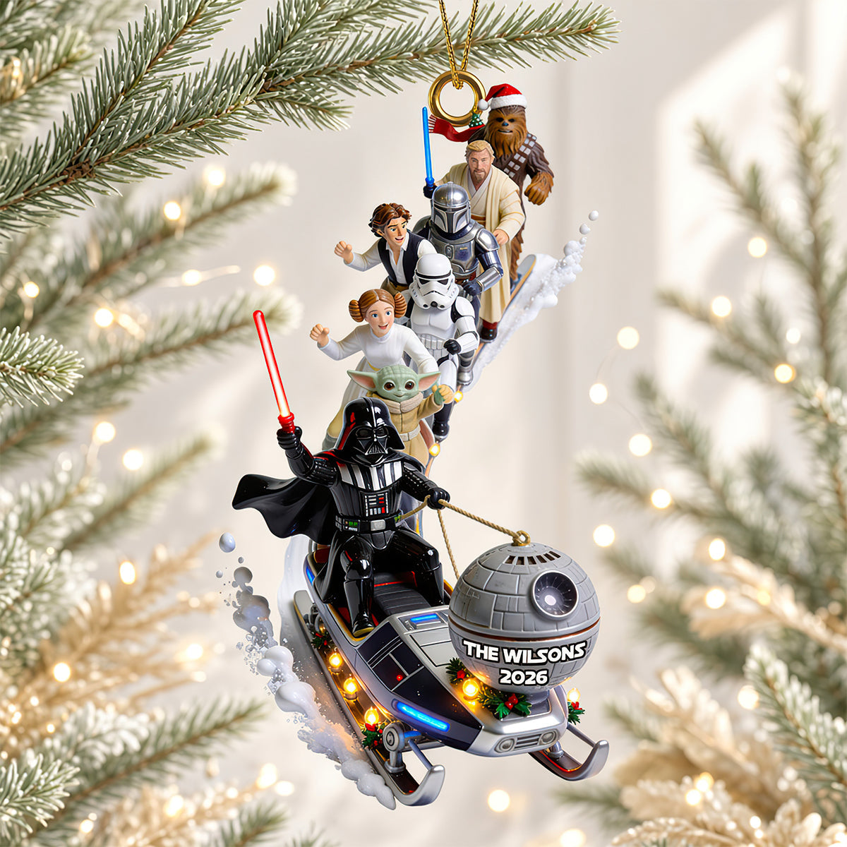 "Slide into Fun: Celebrate with the Elliptical Snow Slide Acrylic Ornament - Personalized Gift for All Occasions!"