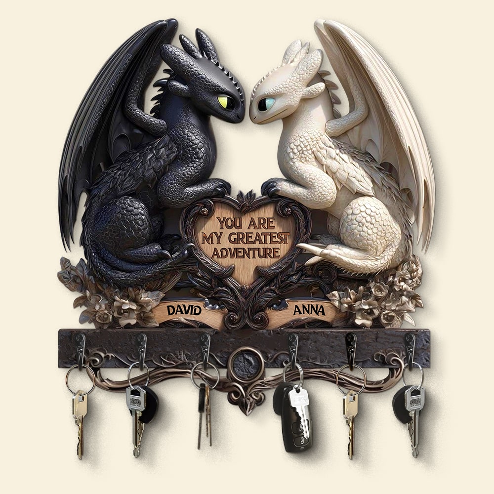 You Are My Greatest Adventure - Personalized Couple Key Hanger Wood Sign PopCulturePrints