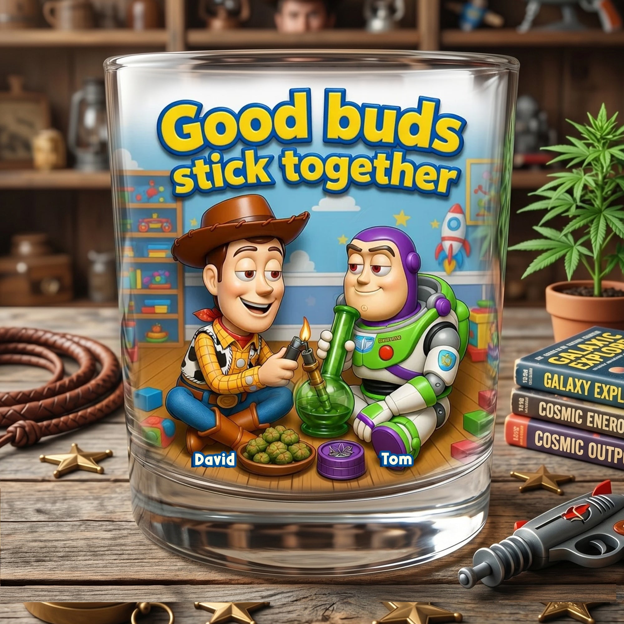 Good Buds Stick Together - Adventure Friends Round Glass - Personalized Gifts For Friends