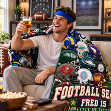 Load image into Gallery viewer, Embrace the Season: Personalized Team Helmet Blanket - Perfect Gift for Sports Fans
