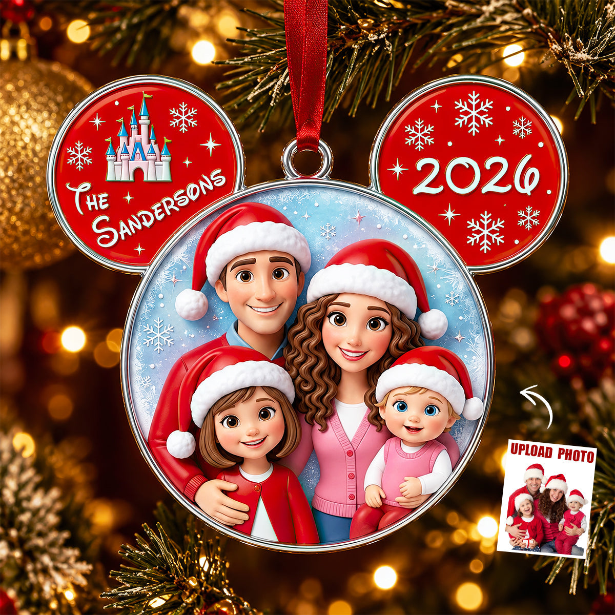 Cherish Every Moment: Personalized Family Together Christmas Acrylic Ornament - Custom Gift for Loved Ones