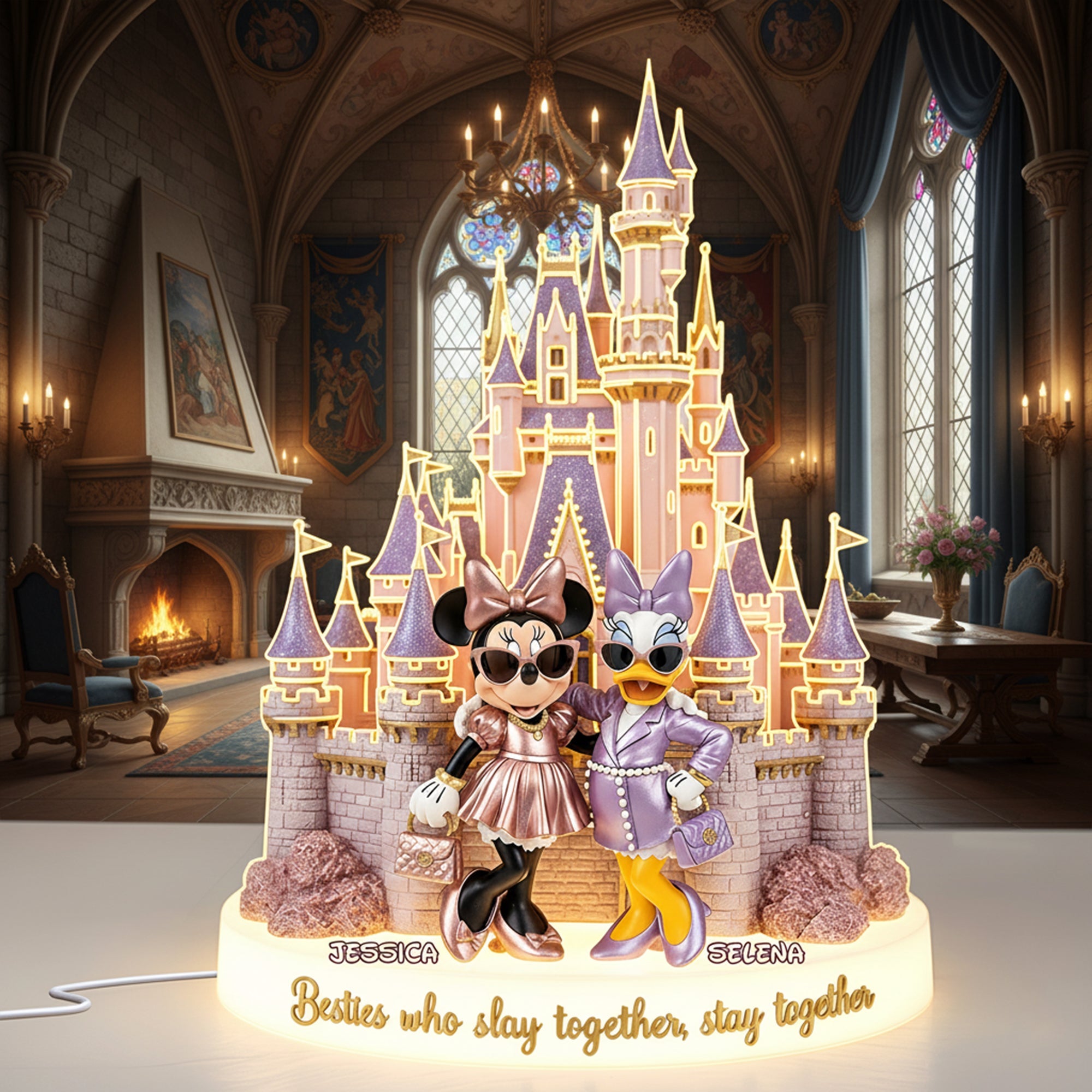 “Wild Hearts Slay Together” - Personalized Leopard Light Box - Unique Gift for Couples, Friends, and Loved Ones Light Box PopCulturePrints