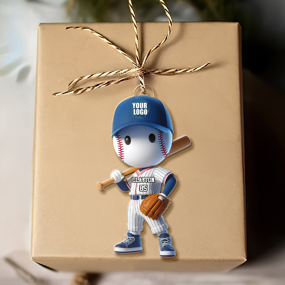 Custom Baseball Player Christmas Ornament - Personalized Gift