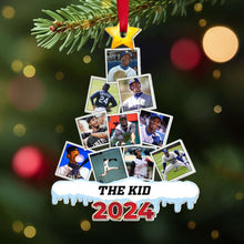 Load image into Gallery viewer, Personalized Baseball Photo Christmas Ornament 2024 Ornament PopCulturePrints
