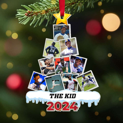 Personalized Baseball Photo Christmas Ornament 2024 Ornament PopCulturePrints