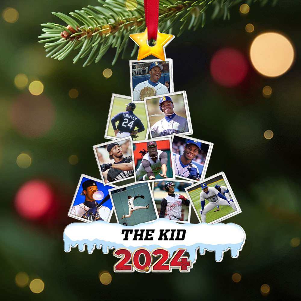 Personalized Baseball Photo Christmas Ornament 2024 Ornament PopCulturePrints