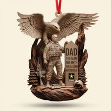 Load image into Gallery viewer, “Dad: The Man, The Myth, The Legend” - Personalized Veteran Christmas Ornament - Gift for Public Service Officers Ornament PopCulturePrints
