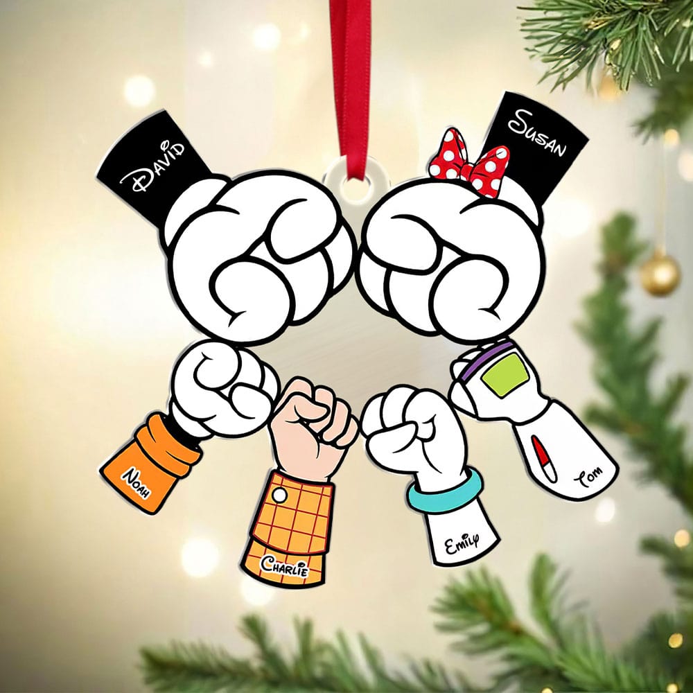Personalized Family Christmas Ornament - Family Fist Bump Theme Ornament PopCulturePrints