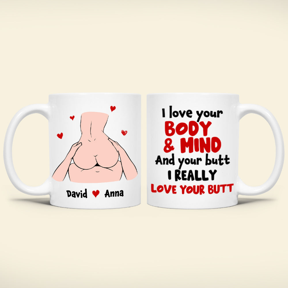 Personalized Love Mug for Couples - I Love Your Body & Mind Coffee Mug PopCulturePrints