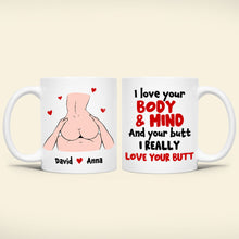 Load image into Gallery viewer, Personalized Love Mug for Couples - I Love Your Body &amp; Mind Coffee Mug PopCulturePrints
