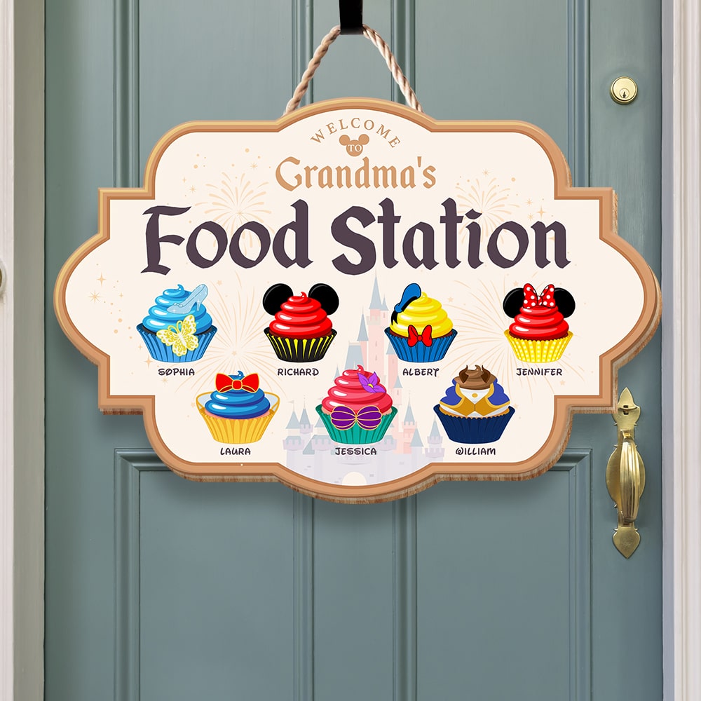 Personalized Grandma's Food Station Wooden Sign Wood Sign PopCulturePrints
