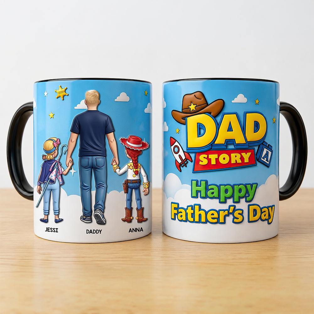 “Adventure Awaits with Dad” - Personalized Adventure Buddy Dad Coffee Mug - Unique Gift for Dads, Grandpas, and Father Figures Coffee Mug PopCulturePrints