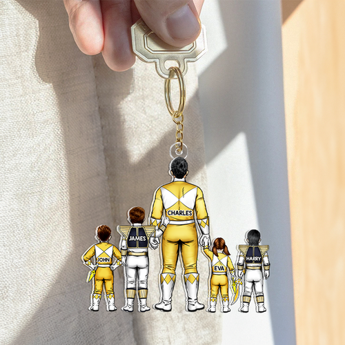 “The Unbreakable Bond: A Personalized Reminder of Love” - The Mighty Dad Acrylic Keychain, Custom Gift for Dads, Grandpas, and All Father Figures Keychains PopCulturePrints
