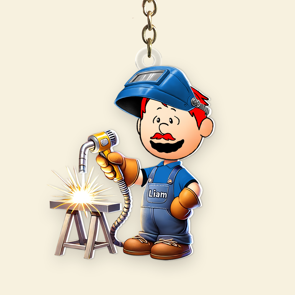 Personalized Welder Keychain - Custom Gift for Welding Enthusiasts Keychains PopCulturePrints