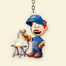 Load image into Gallery viewer, Personalized Welder Keychain - Custom Gift for Welding Enthusiasts Keychains PopCulturePrints
