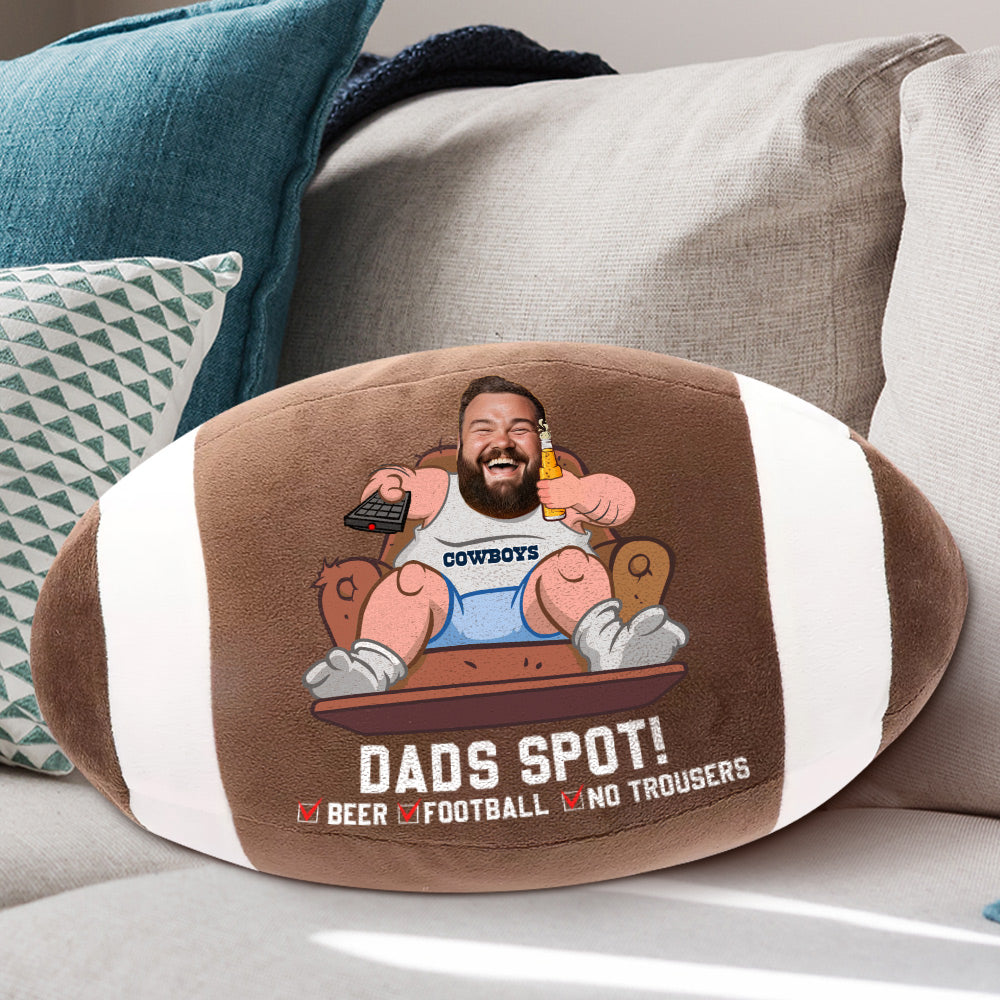 Personalized American Football Dad Pillow - Dads Spot! Pillow PopCulturePrints