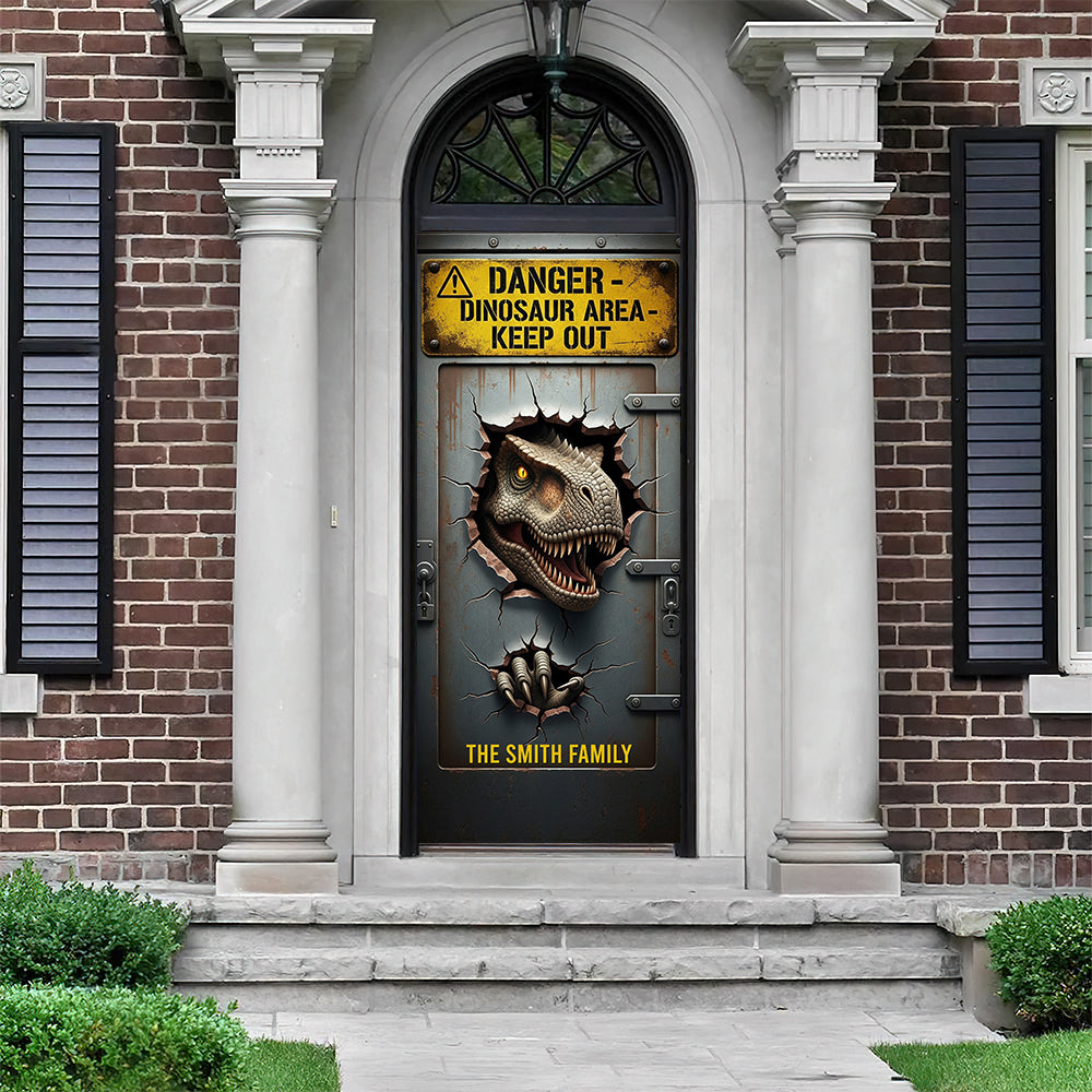 “Unlock the Adventure!” - Fantasy World Door Cover - Personalized Gift for Dino Lovers Door Covers PopCulturePrints