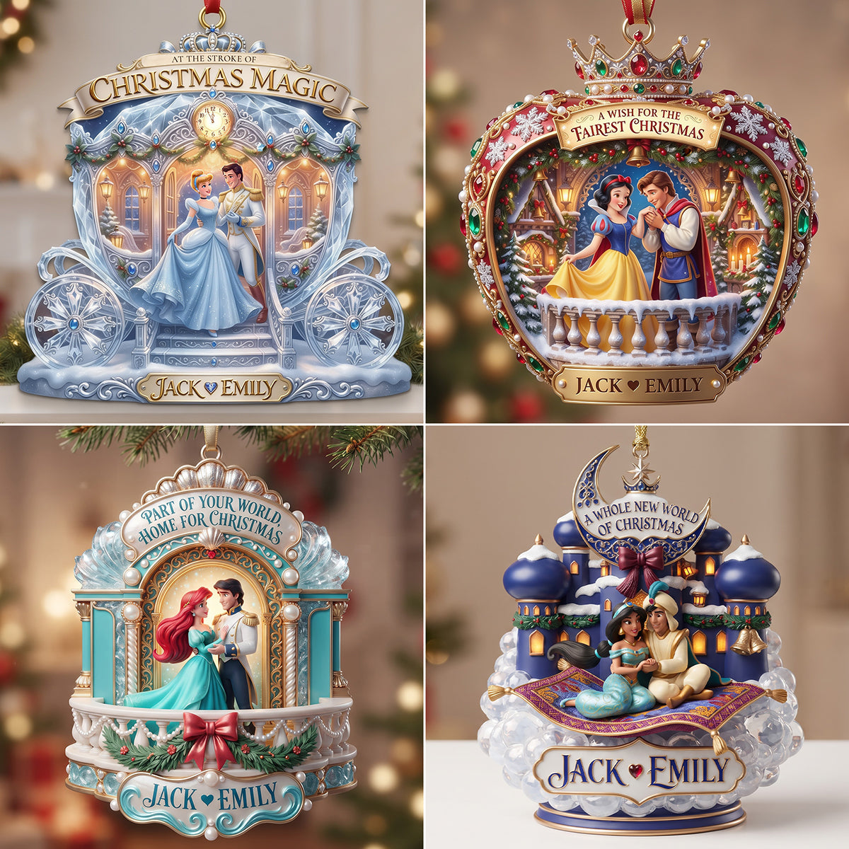 A Tale as Old as Christmas - Forever Fairy Tale Love Acrylic Ornament | Personalized Gift for Couples & Families