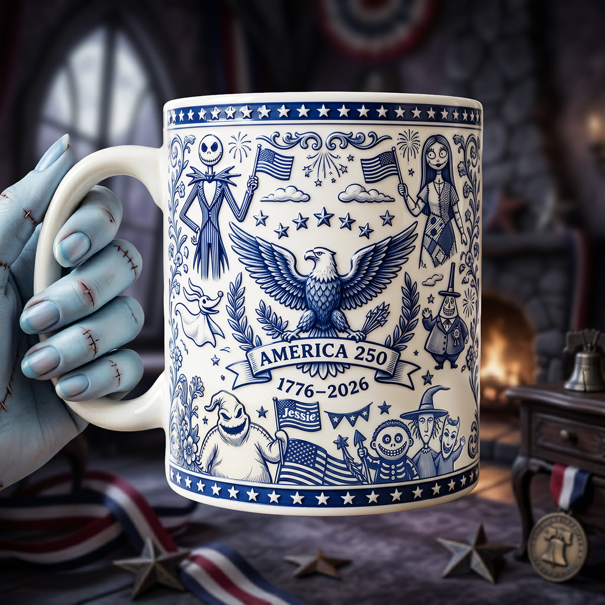"Celebrate 250 Years of America - Custom Personalized Coffee Mug - Perfect Gift for Anniversaries, Birthdays, and Patriotism Enthusiasts"