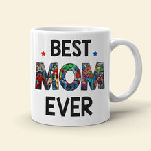 Load image into Gallery viewer, &quot;Best Mom Ever - Customizable Superhero Mug - Perfect Gift for Mom and Grandma&quot; Coffee Mug PopCulturePrints
