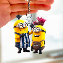 Load image into Gallery viewer, Custom Hair Stylist Keychain with Funny Cartoon Design
