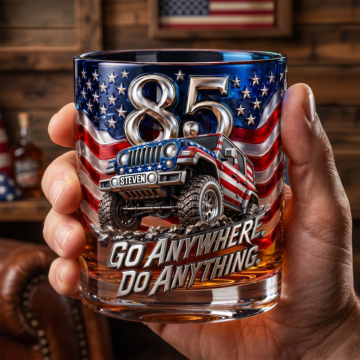 85 Years of Rugged Heritage - Personalized Round Glass Gift for Adventure Seekers Glass PopCulturePrints