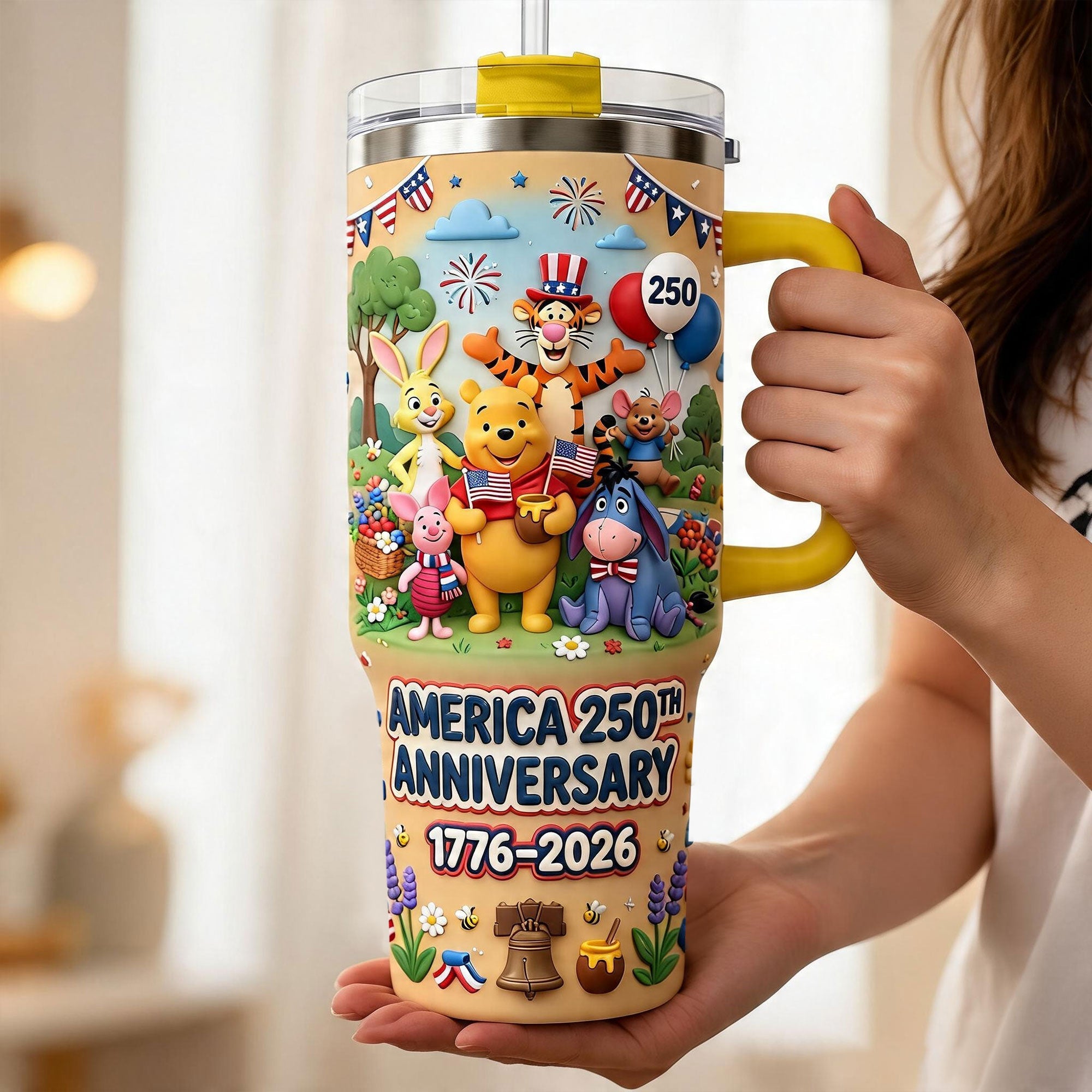 Born To Be Free Tumbler With Handle - Personalized Gifts For Patriots 01TYTI290626 Tumbler Cup PopCulturePrints