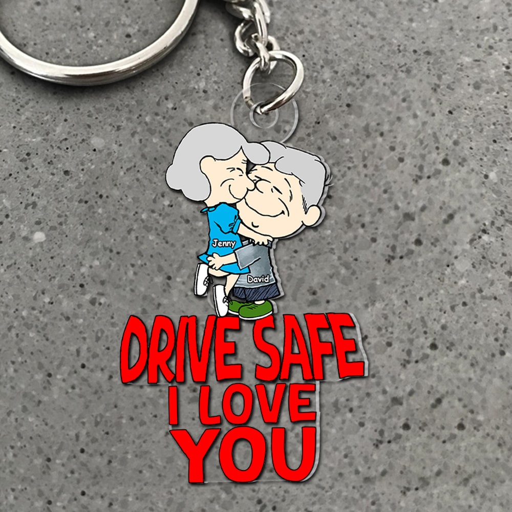 Personalized Drive Safe Keychain - I Love You Couple Gift Keychains PopCulturePrints