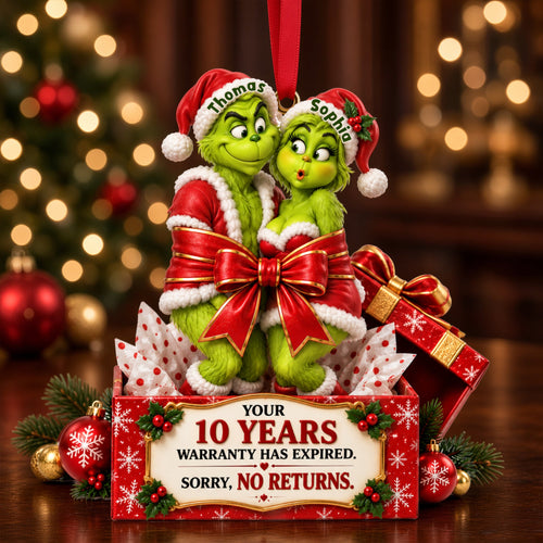 Love Tied with a Bow: Personalize Your Couple Ornament for Christmas Ornament PopCulturePrints