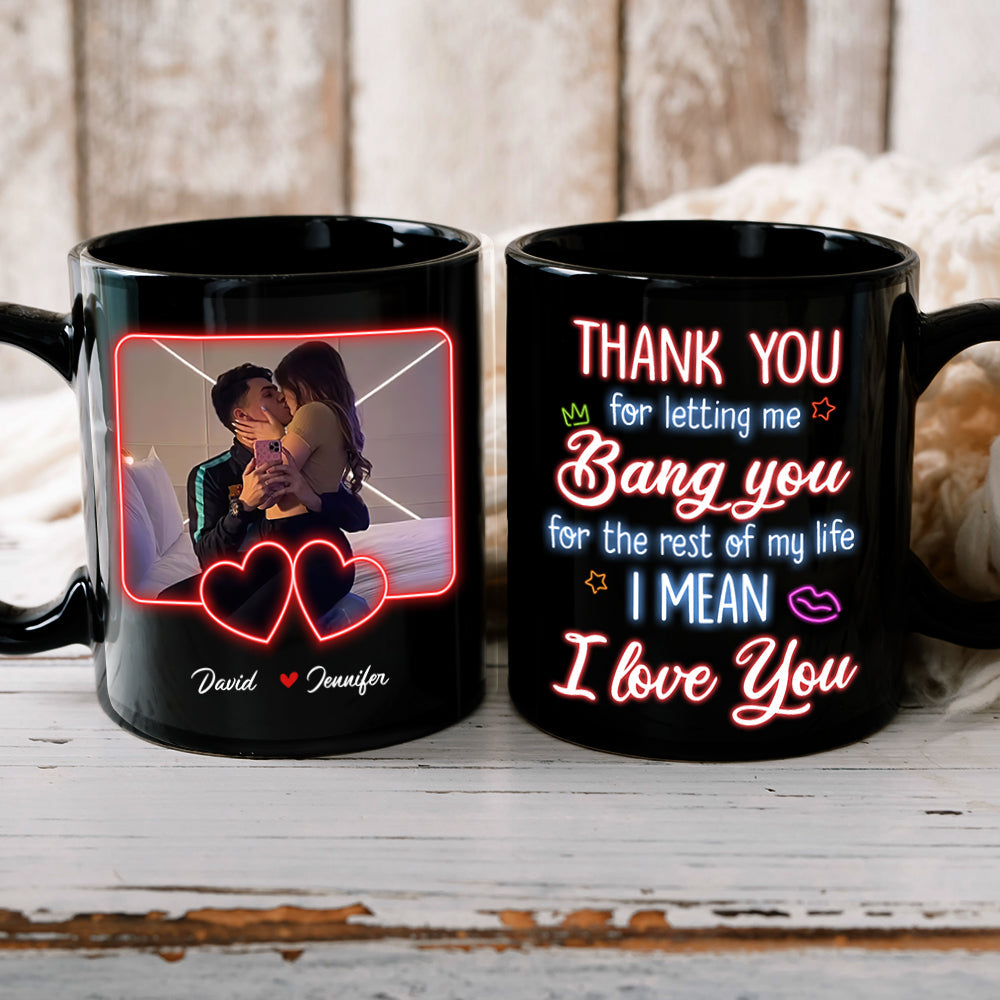 Personalized Couple Coffee Mug - Thank You for Letting Me Bang You Coffee Mug PopCulturePrints