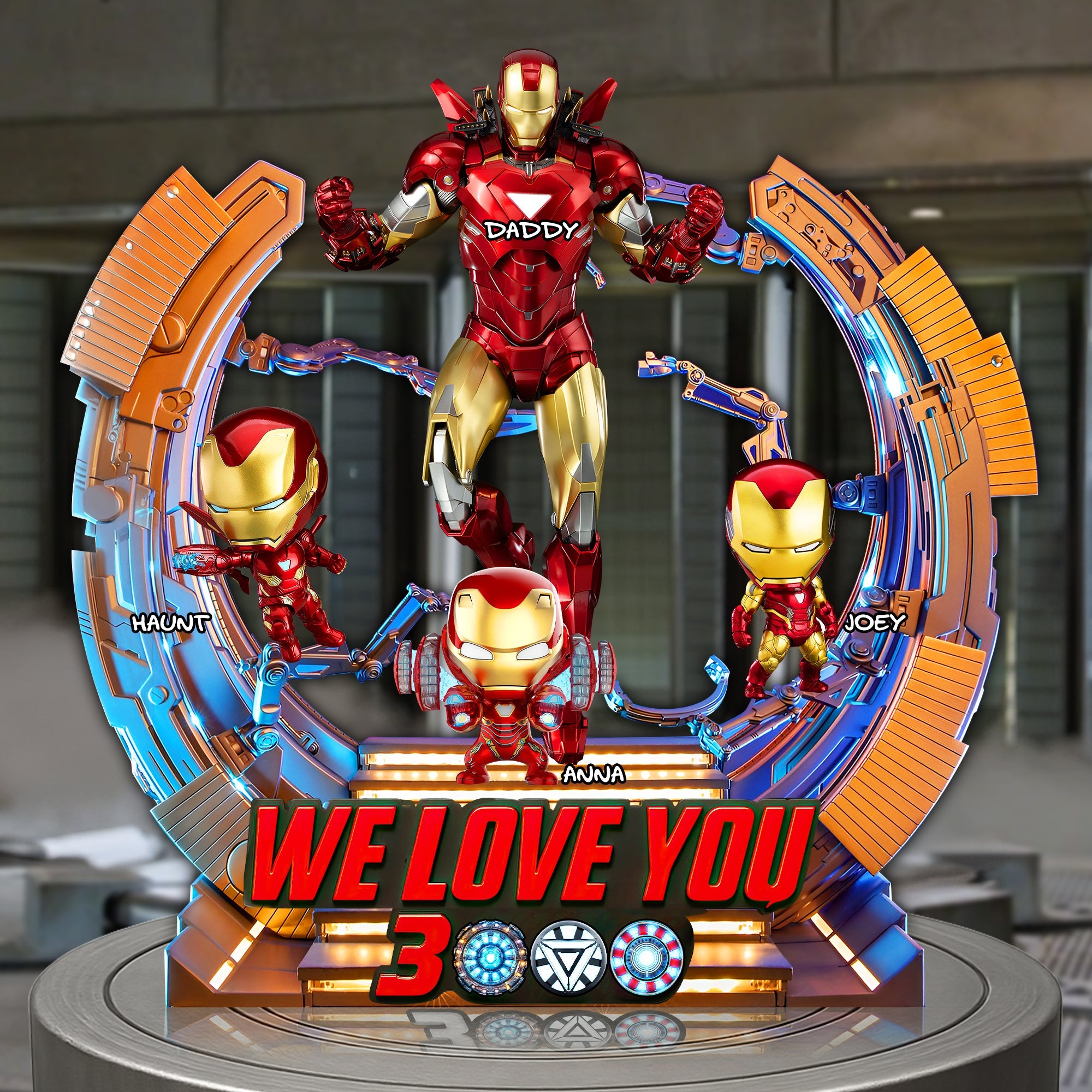 We Love You 3000: Iron Dad Plaque - Personalized Gift for Dad, Grandpa, and Superheroes Shaped Plaques PopCulturePrints