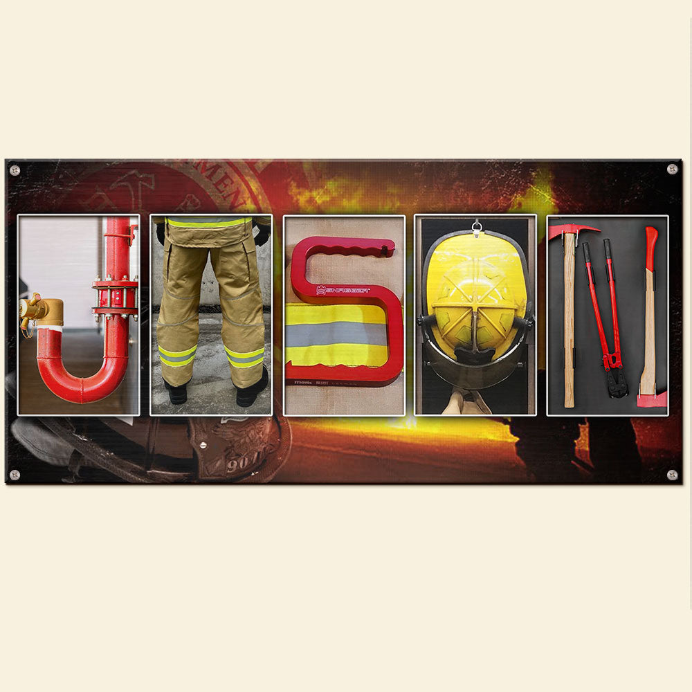 Custom Firefighter Metal Sign - Personalized Gift for Heroes Metal Signs PopCulturePrints