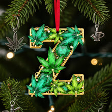 Load image into Gallery viewer, &quot;Spark Joy This Christmas with a Unique Touch&quot; - Crystal Leaf Initial Ornament, Personalized Gift for Stoners Ornament PopCulturePrints
