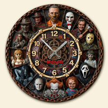 Load image into Gallery viewer, Time for Terror: Personalized Horror Fans Wall Clock - Custom Gift for Villain Enthusiasts Hanging Wall Clock PopCulturePrints
