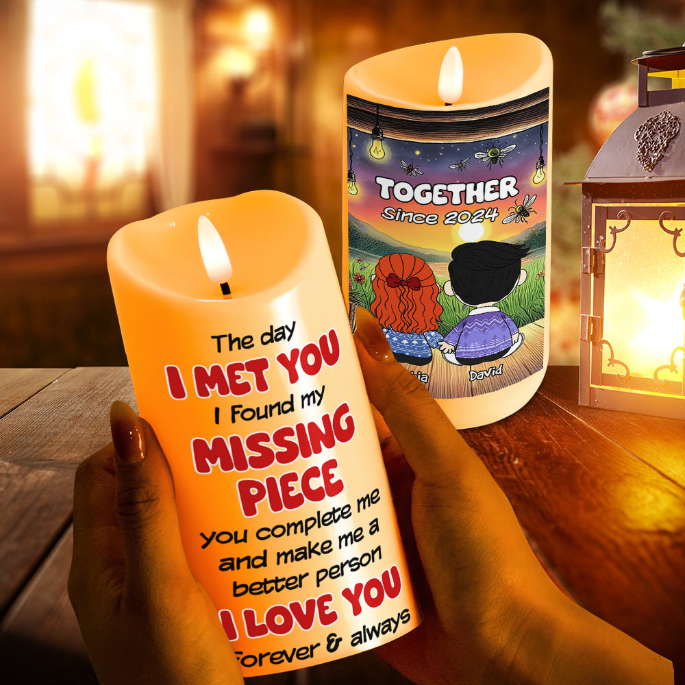 Personalized LED Candle for Couples - Romantic Valentine's Day Gifts Led Candle PopCulturePrints