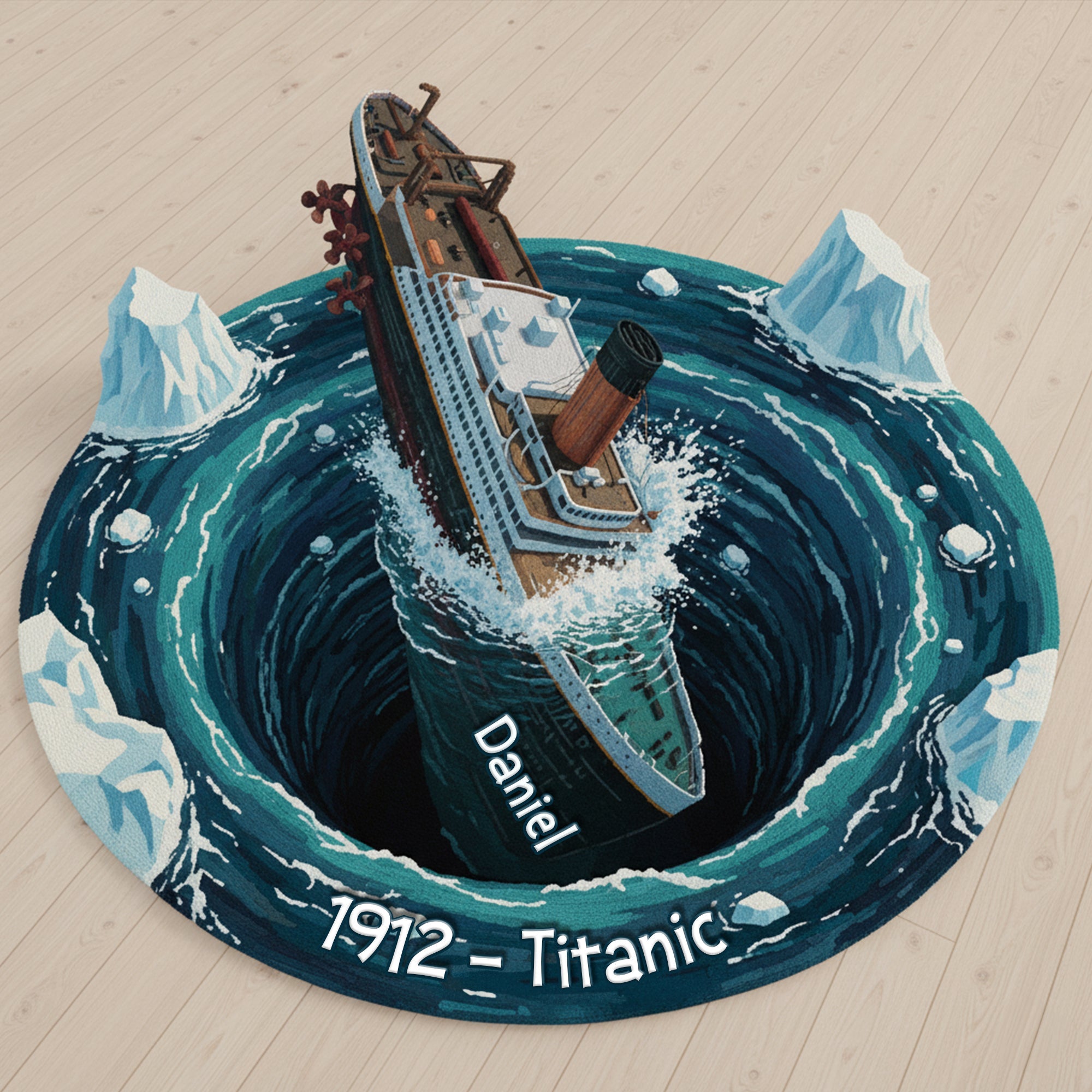 "Set Sail on an Adventure!" - Personalized Stormy Sea Ship Adventure Doormat Doormat PopCulturePrints