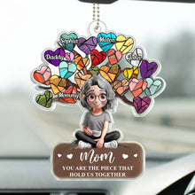 Load image into Gallery viewer, Mom, You Are The Piece That Holds Us Together - Personalized Acrylic Car Hanger Acrylic Car Hanger PopCulturePrints
