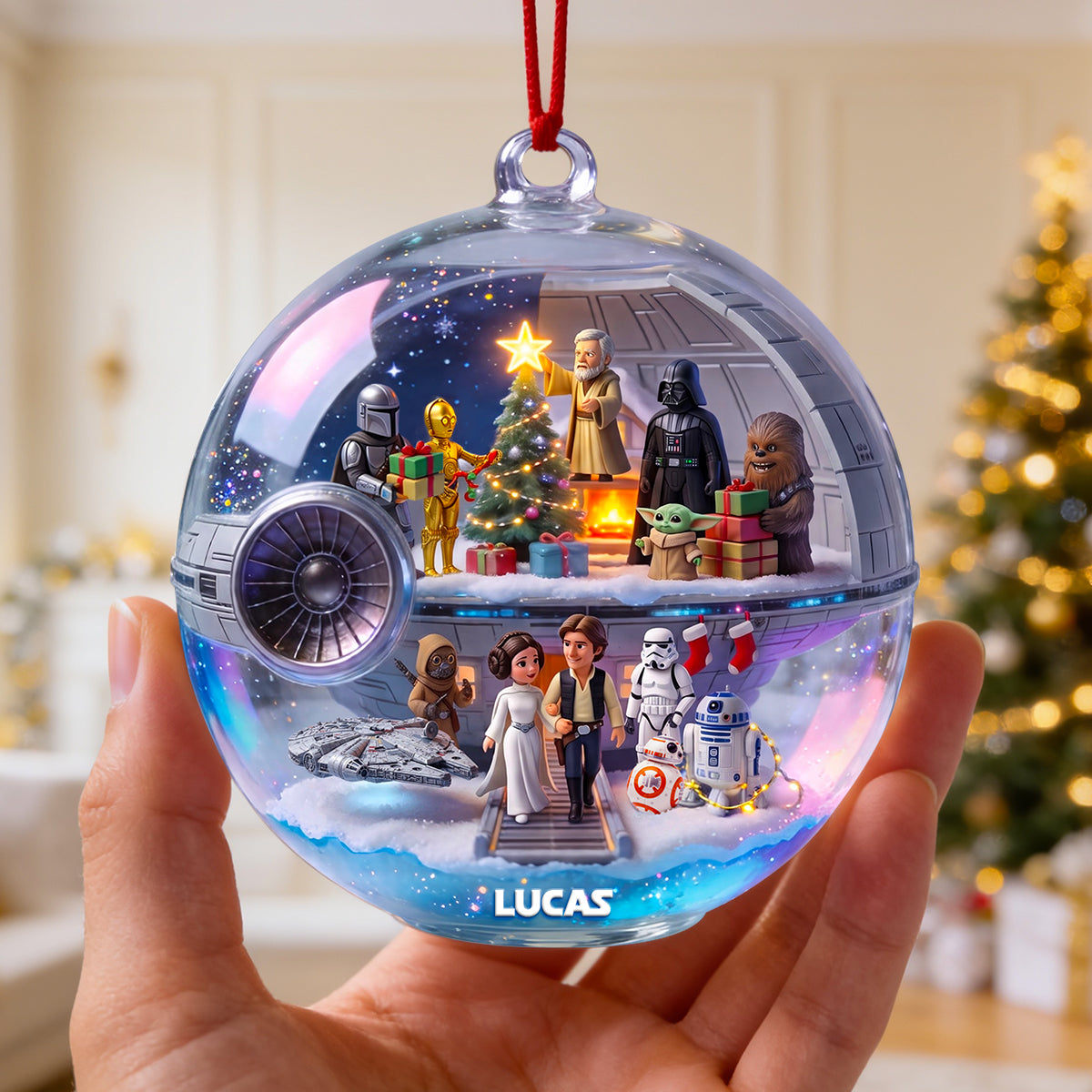 Celebrate Christmas with a Galaxy Far Away - Personalized Acrylic Ornament