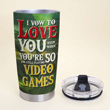 Load image into Gallery viewer, Personalized Gamer Couple Tumbler - Unique Valentine&#39;s Day Gifts with Love Vows Tumbler Cup PopCulturePrints
