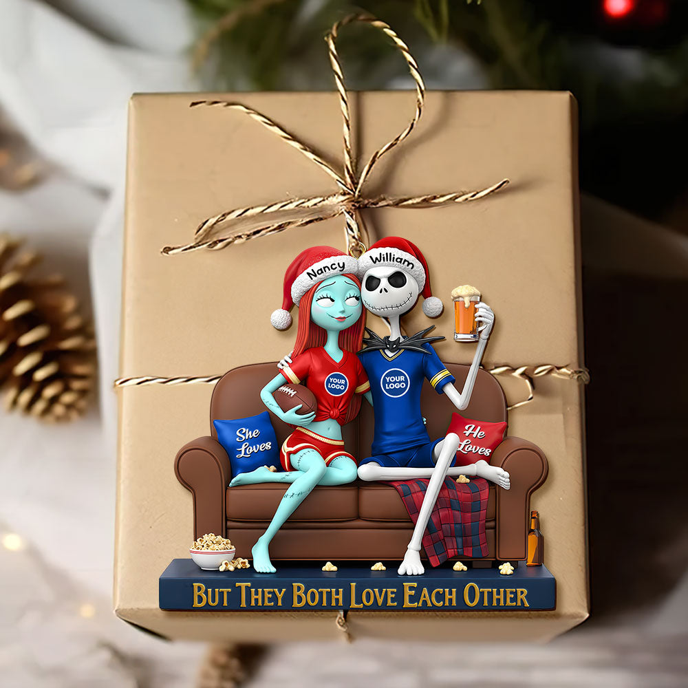 But They Both Love Each Other - Sporty Couple Christmas Ornament | Personalized Gift for Couples Ornament PopCulturePrints