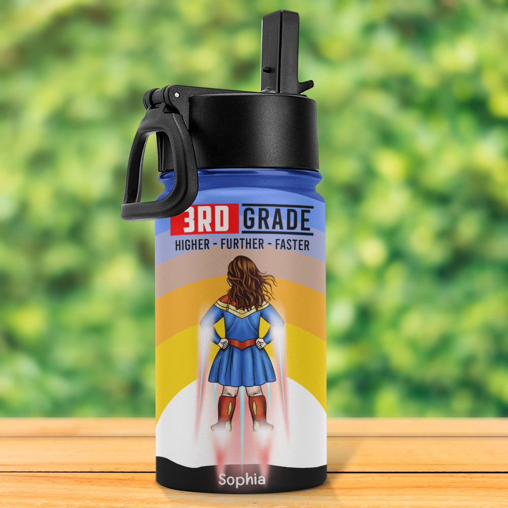 Personalized Superhero Kid Tumbler - Higher, Further, Faster Kid Tumbler PopCulturePrints
