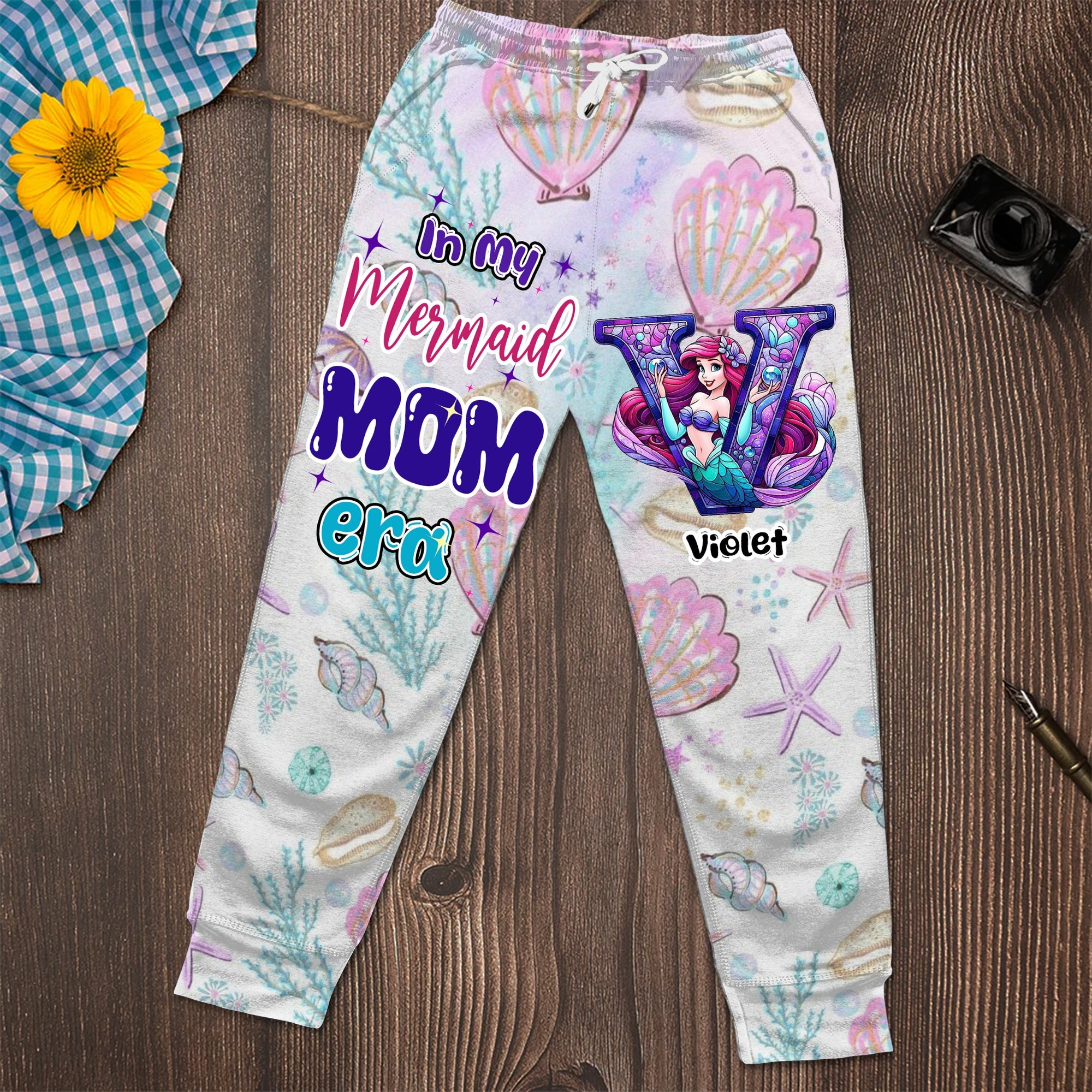 In My Mermaid MOM Era Sweatpants - Personalized Gifts for Moms Shorts and Pants PopCulturePrints