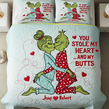 Load image into Gallery viewer, You Stole My Heart ...and My Butts - Humorous Romantic Couple Quilt Bed Set Bedding Set PopCulturePrints
