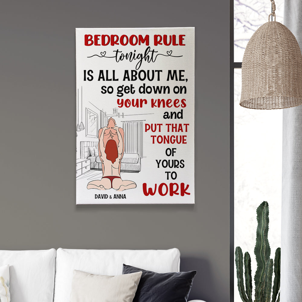 Personalized Bedroom Rule Canvas Print for Couples Poster & Canvas PopCulturePrints