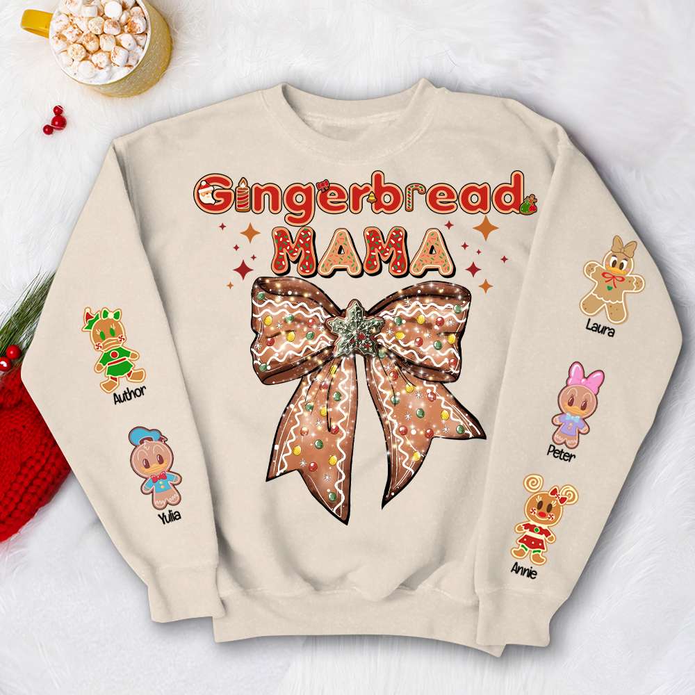 Custom Gingerbread Mama Christmas Sweatshirt